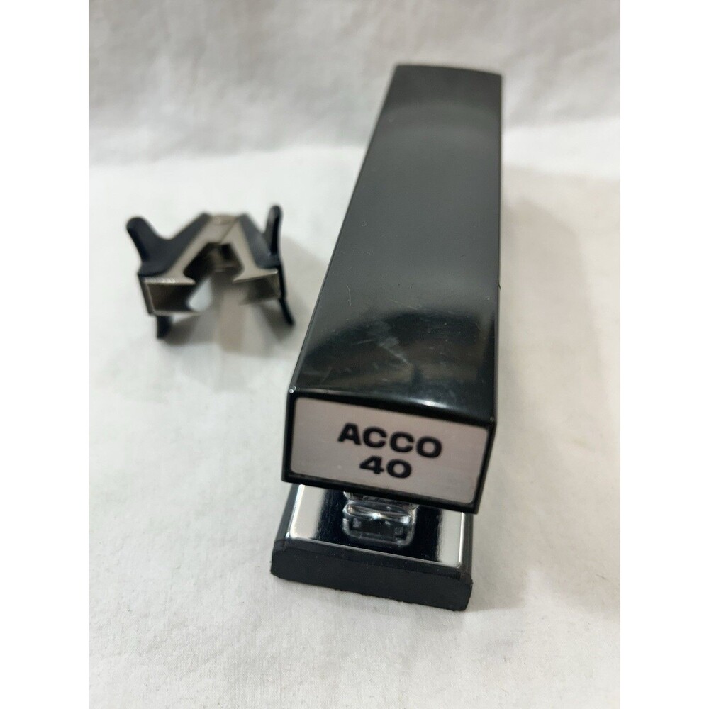 Vintage ACCO 40 Stapler Brown Wood Grain Made in USA Mid Century Office Desk
